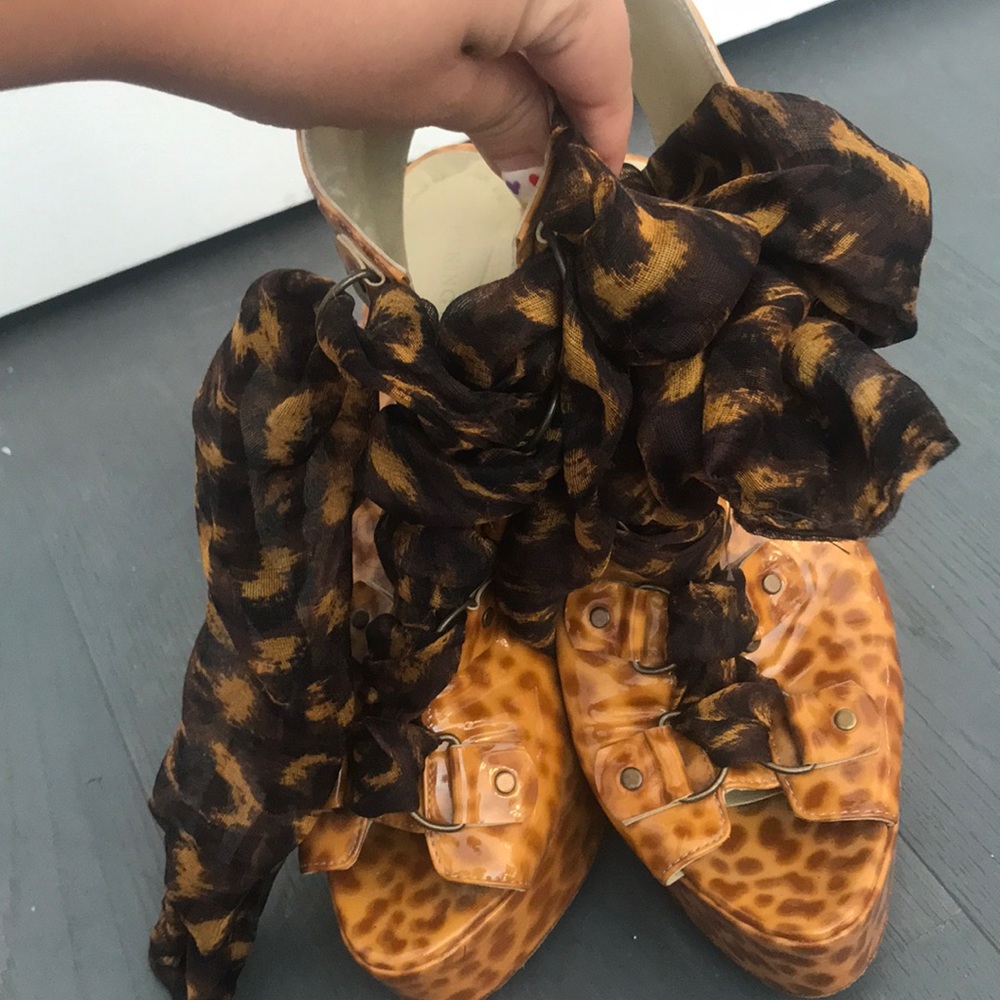 Opening Ceremony wedge shoes with scarf tie